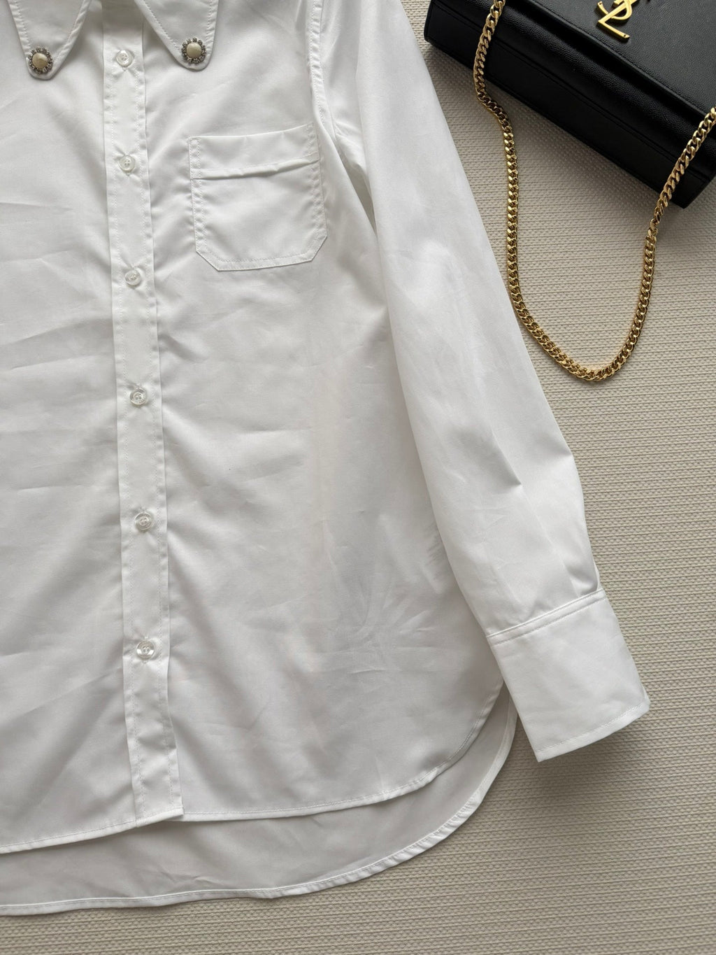 Valentino Long-Sleeve Shirt White Cotton 352911