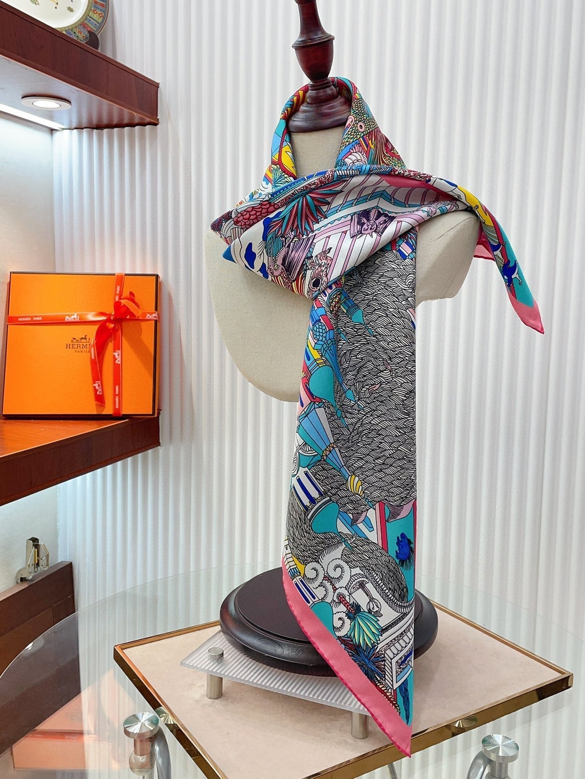 Animapolis Scarf 90 CM In Colorful Silk Twill 220185