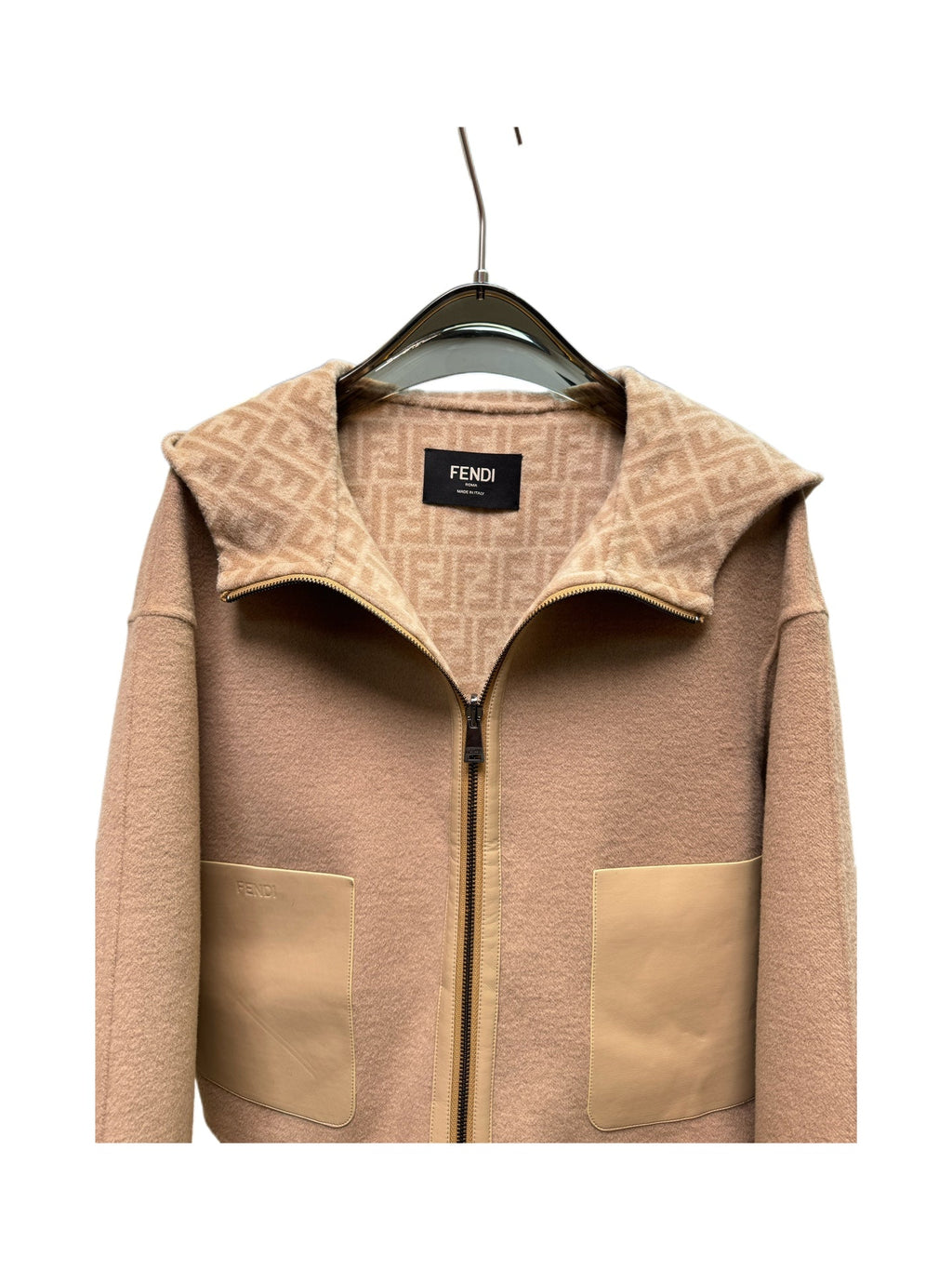 Fendi 25 Short Jacket Light Brown Draper 0009
