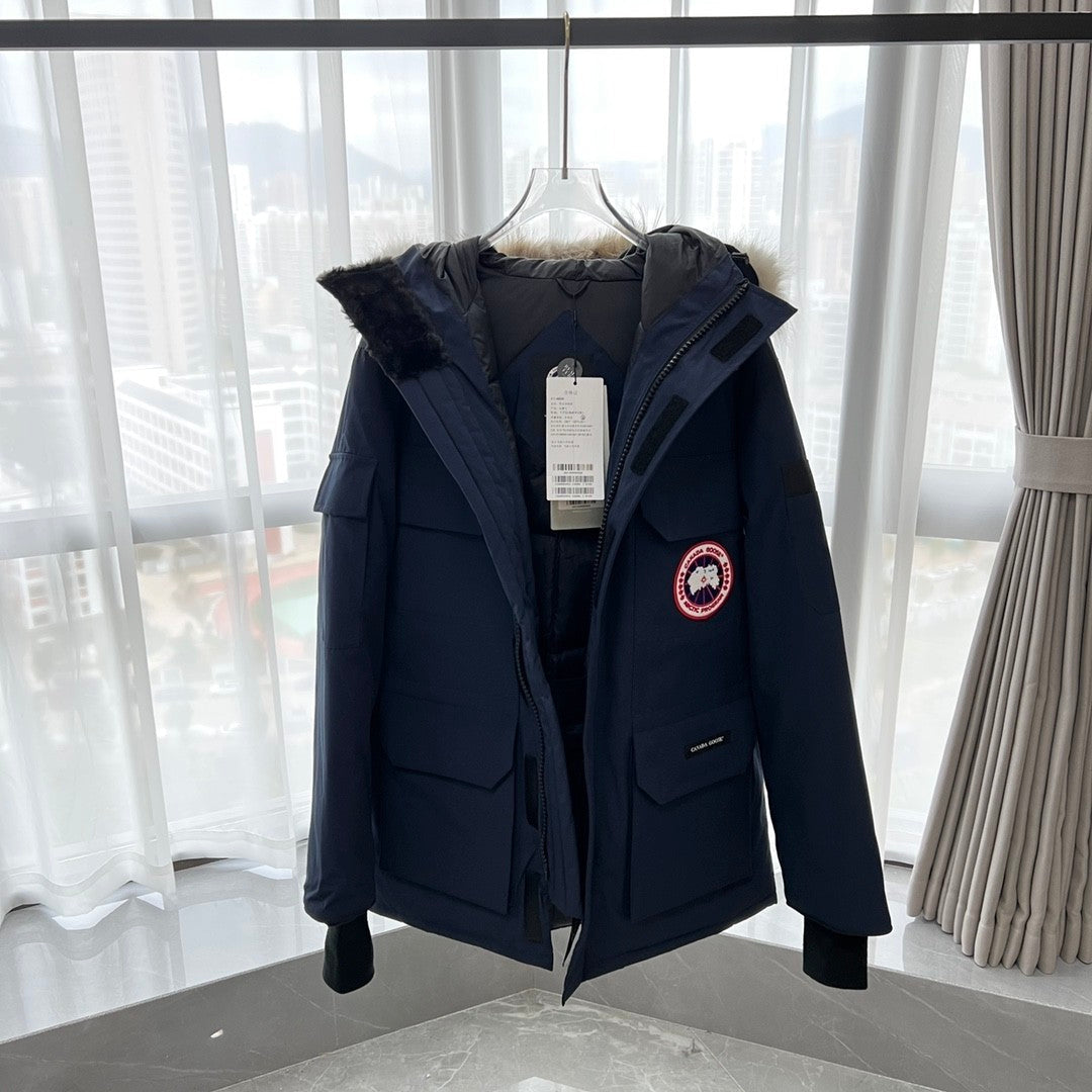 C. Goose Bomber Jacket Navy Blue Polyester 0029