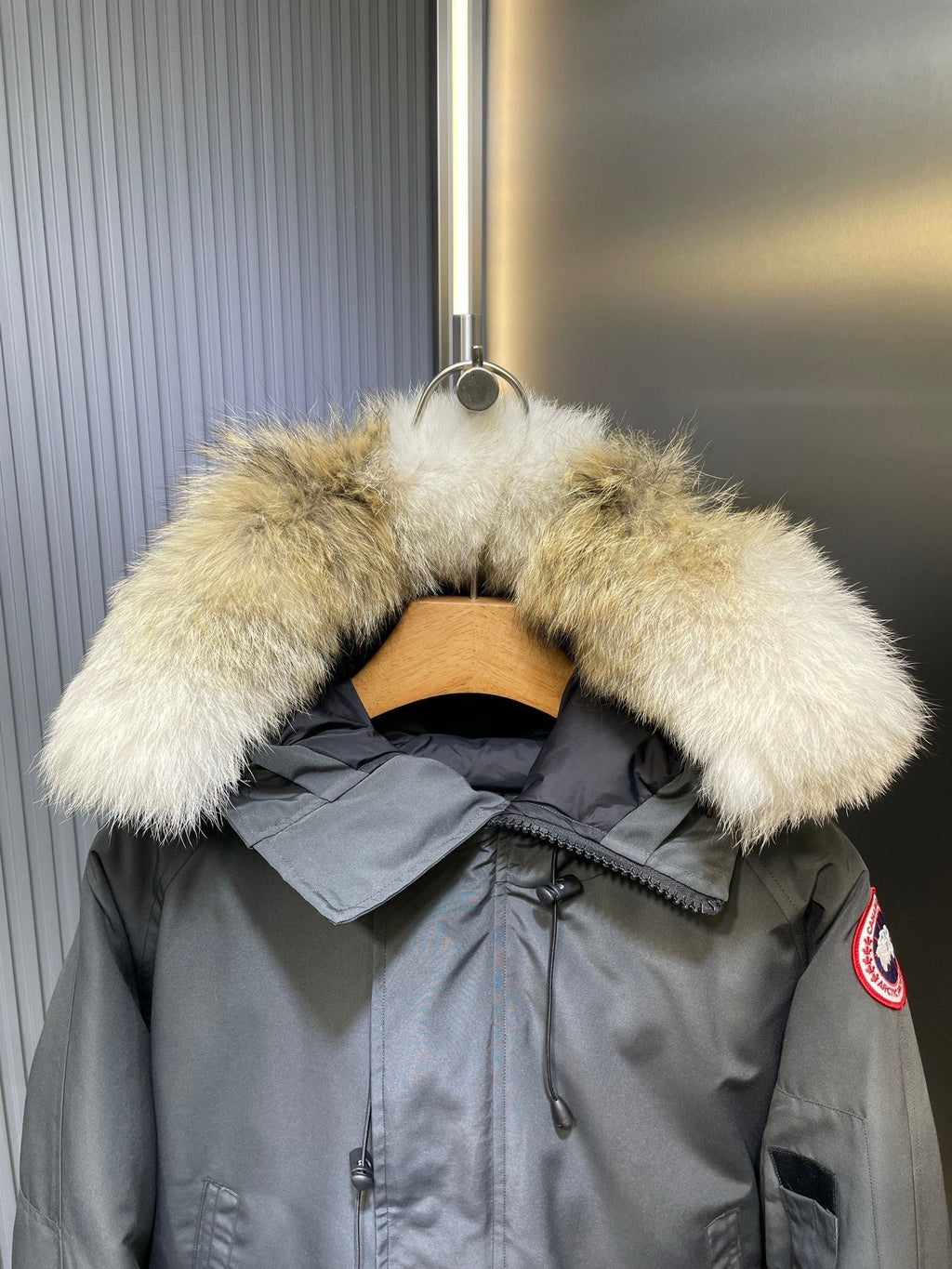 C. Goose Bomber Jacket Grey Polyester 0037