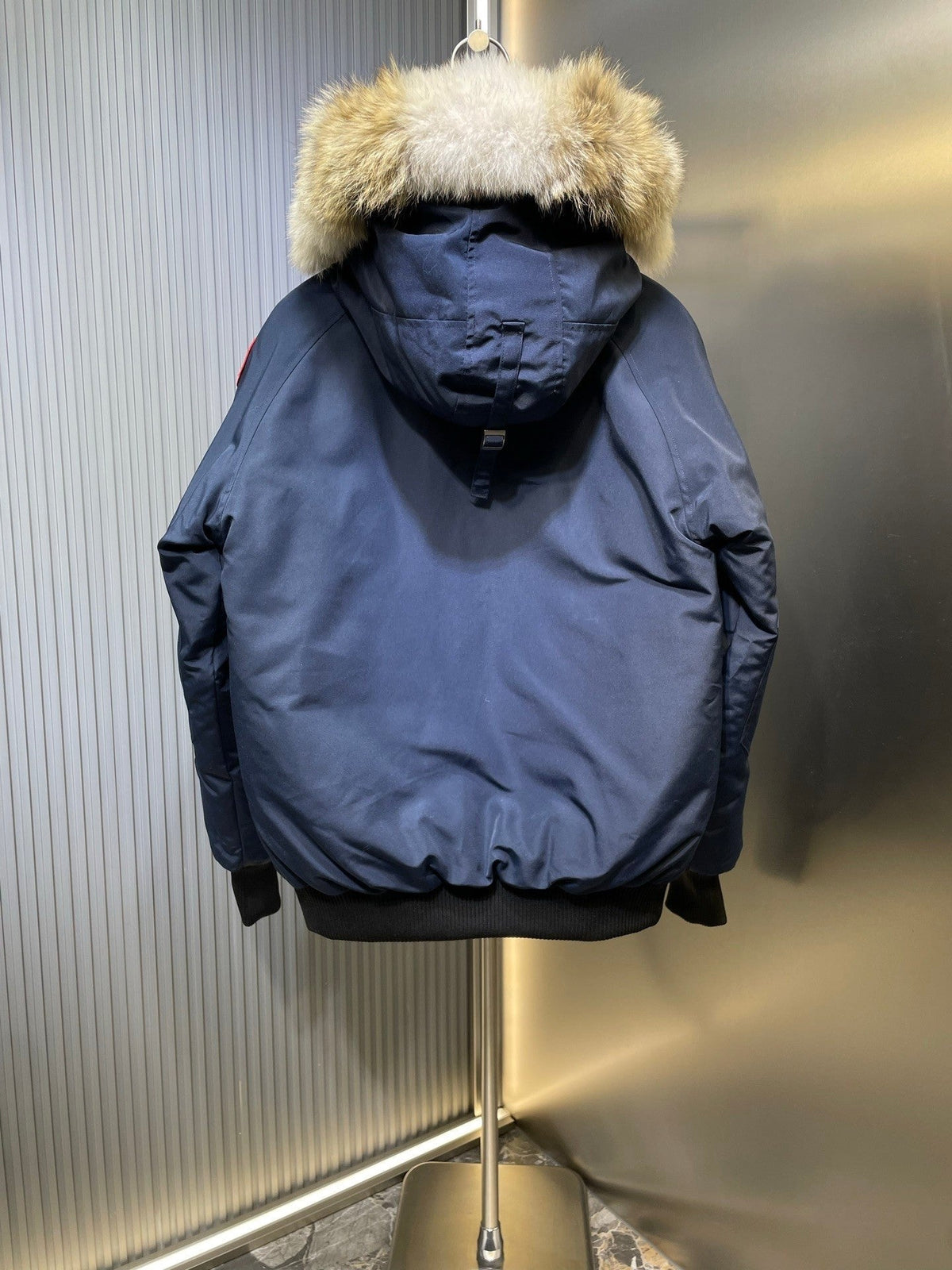 C. Goose Bomber Jacket Navy Blue Polyester 0034
