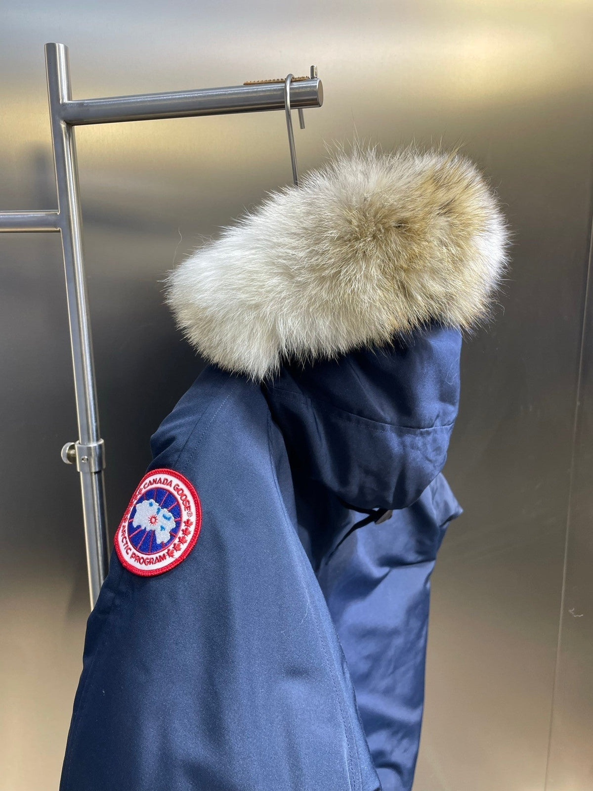 C. Goose Bomber Jacket Navy Blue Polyester 0034