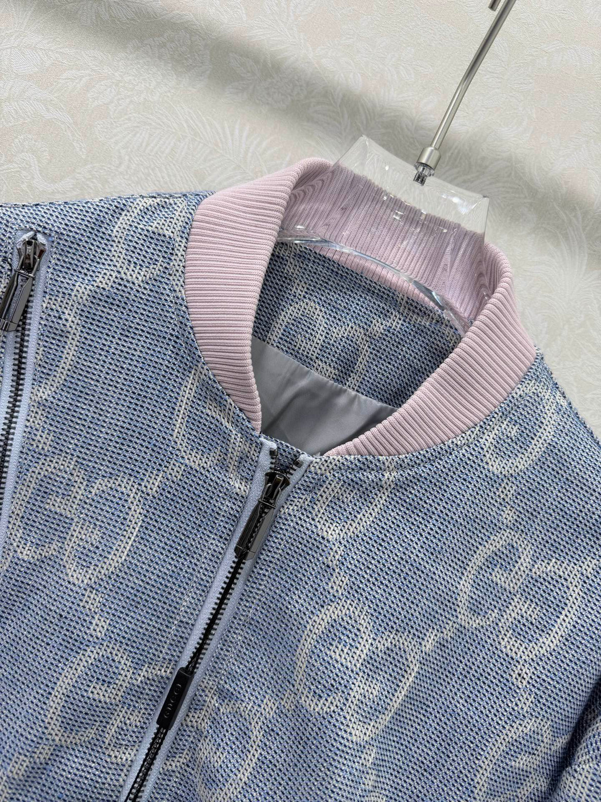 GG 26s Jacket Light Blue Beige Pink Cotton Polyeste 353049