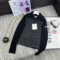 MC 2025 Quilted Knit-panel Puffer Jacket Black Polyester Wool 528747