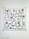 CC Cambon Scarf 90x90 White Colorful Twill Silk 219470