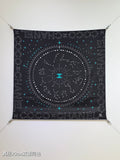 CC Celestial Zodiac Scarf 90x90 Black Colorful Twill Silk 219463