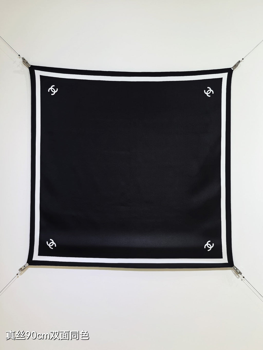 CC 26s Scarf 90x90 Black Twill Silk 212060