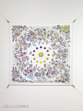 CD Astral Flowers Scarf 90x90 White Colorful Twill Silk 219474