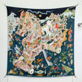 HM  Double-sided Scarf 140cm Teal Green Cashmere Silk 136606