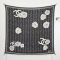CC 25 Camellia Scarf 140CM Black Cashmere 293087
