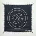 CC Double-sided  Scarf 90cm Black Twill Silk 173969