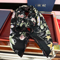 CD Double-Sided Scarf 140cm Noir Multicolor Cashmere Silk 153131