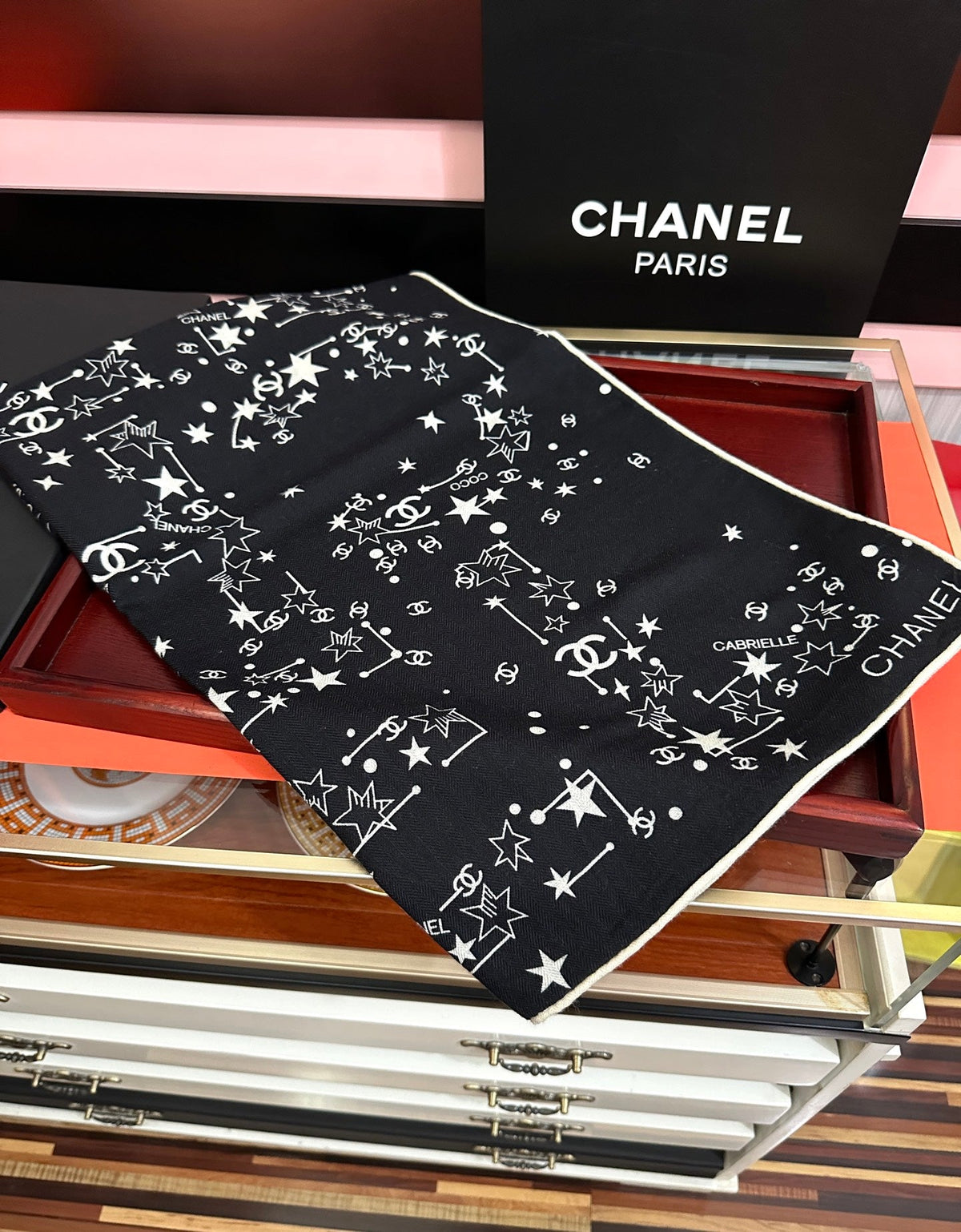 CC 26s Start Scarf 140x140cm Black Cashmere 271201