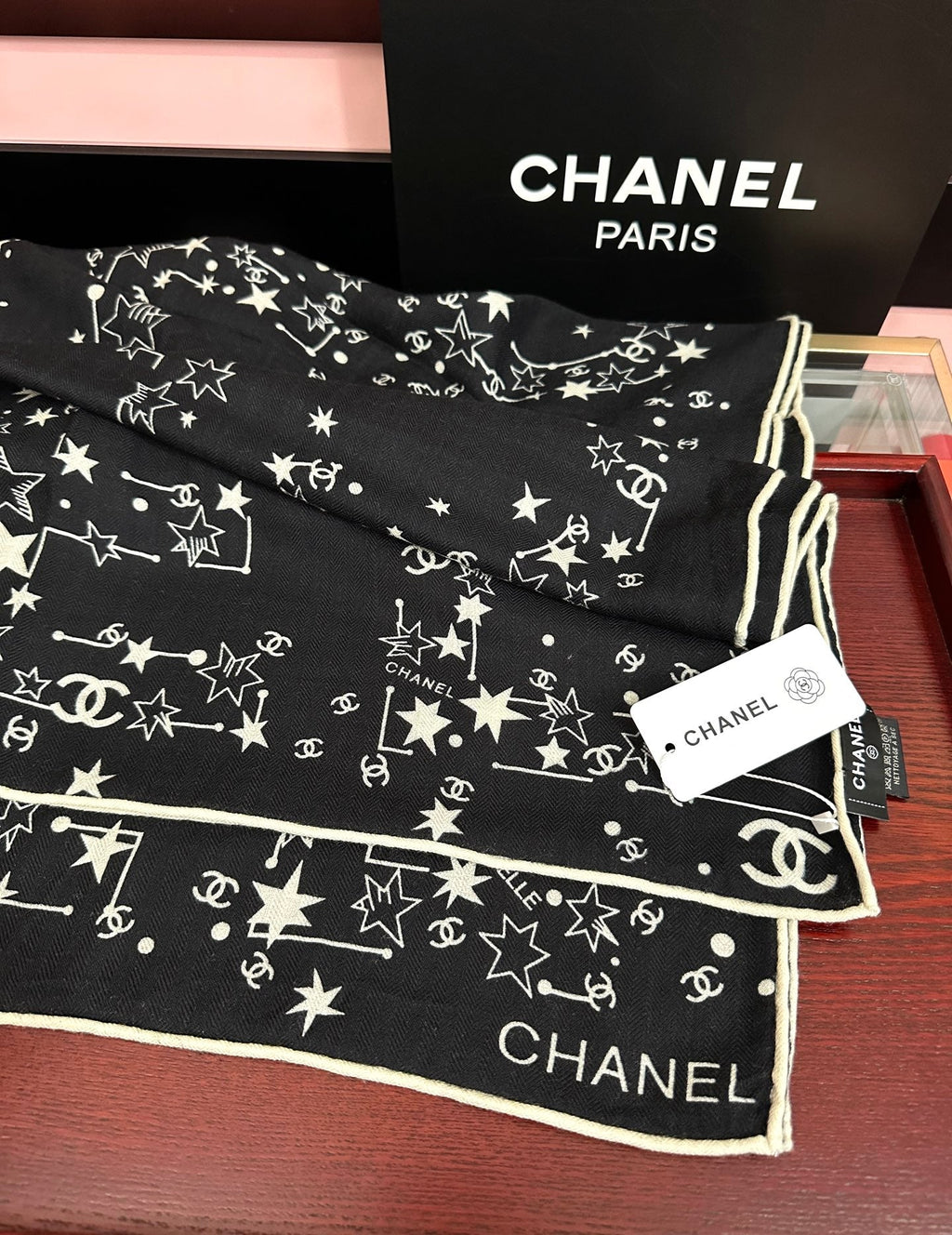 CC 26s Start Scarf 140x140cm Black Cashmere 271201