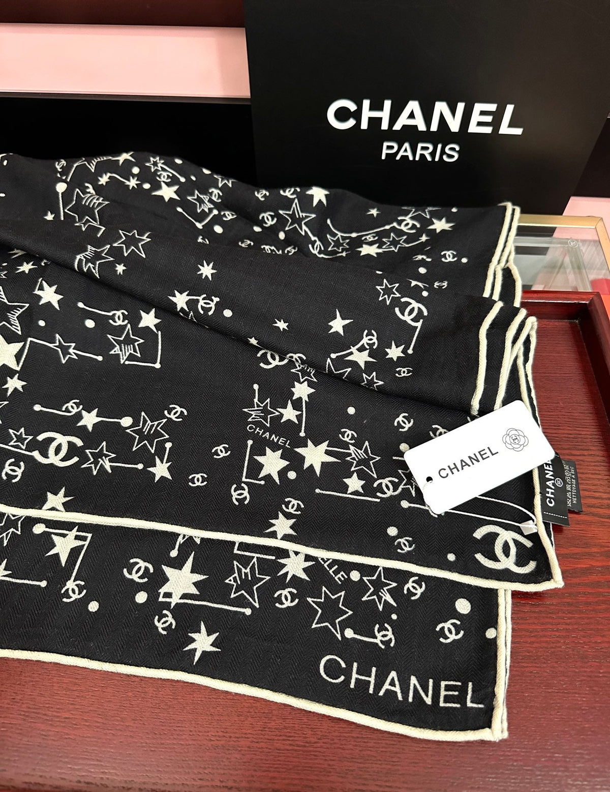 CC 26s Start Scarf 140x140cm Black Cashmere 271201