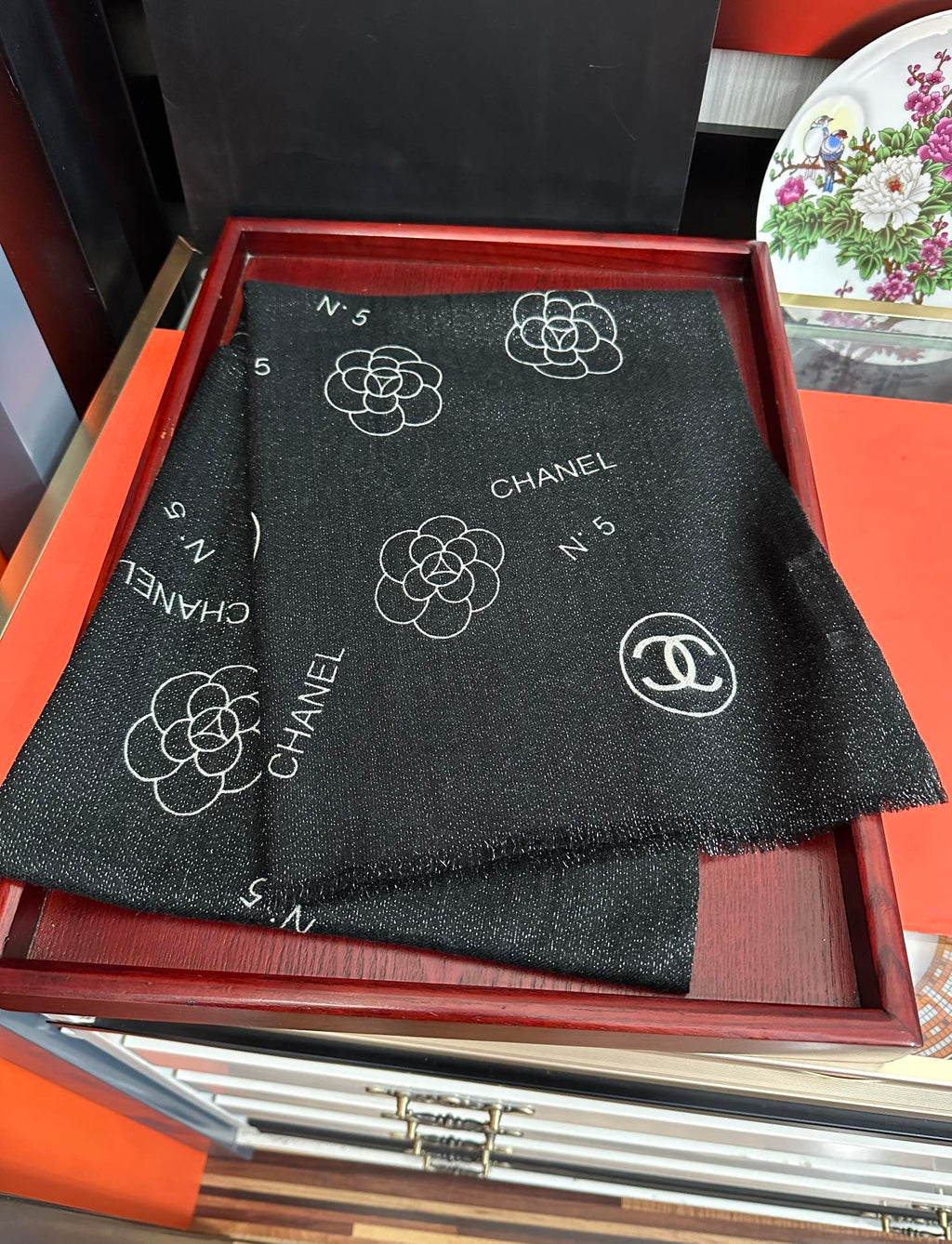 CC 26s Scarf 200cm Black Cashmere 271203