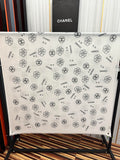 CC 26s Scarf 200cm White Black Cashmere 271204