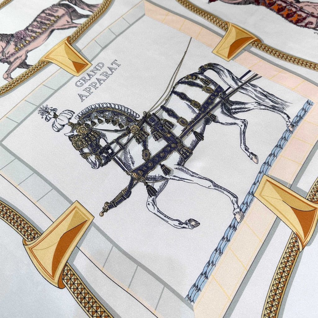 Hermes 26s Printed Square Scarf 90 In Silk 311838