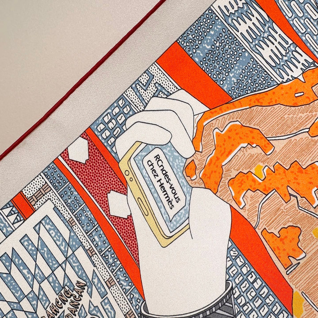 Hermes 26s Printed Square Scarf 88 In Silk 309440