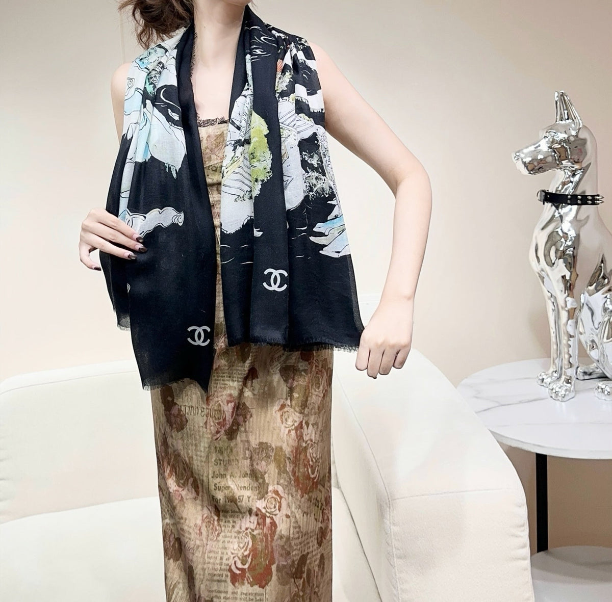 CC 26s Scarf 140 In Cashmere And Wool 437741