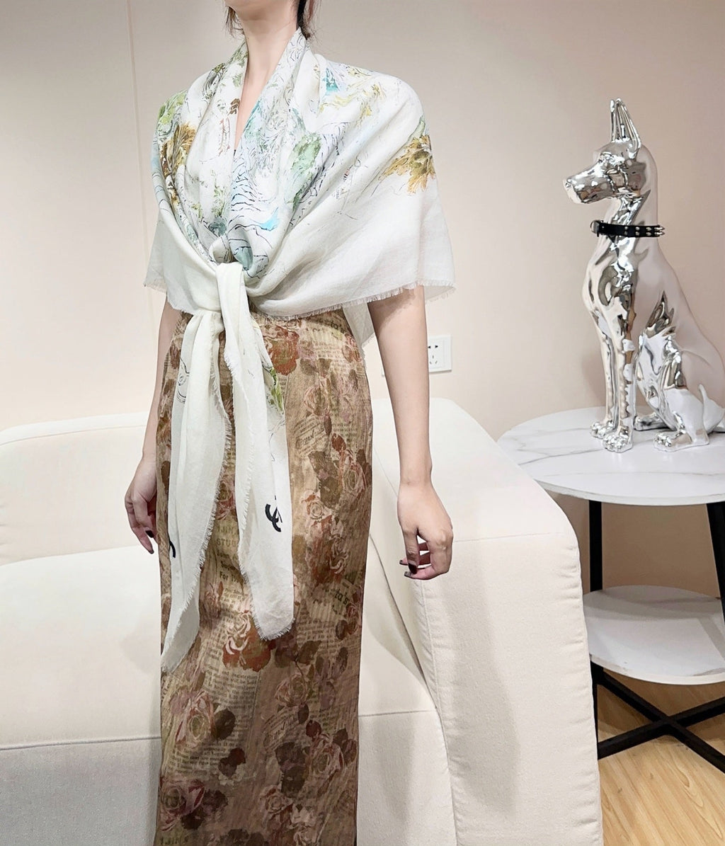 CC 26s Scarf 140 In Cashmere And Wool 437742