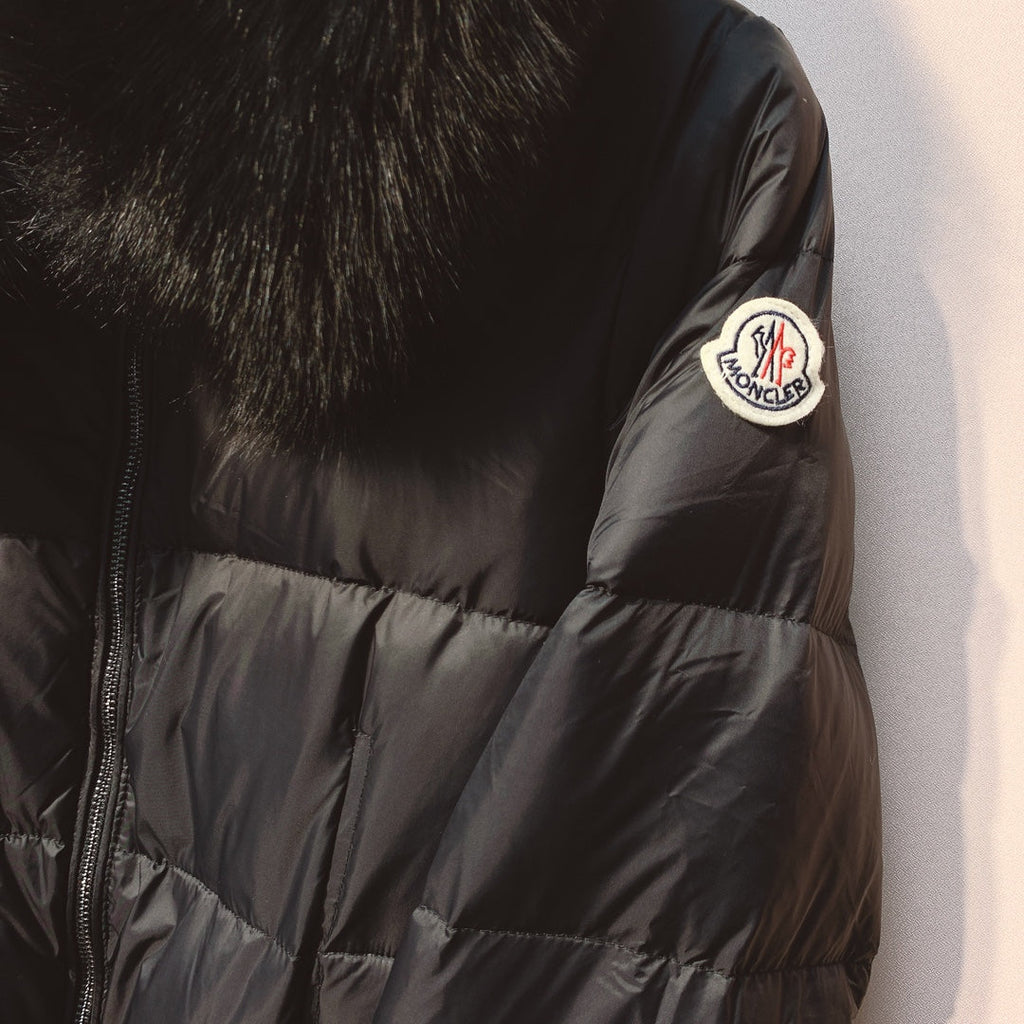 Moncler 25 Long Down Jacket With Rabbit Fur Collar 289112