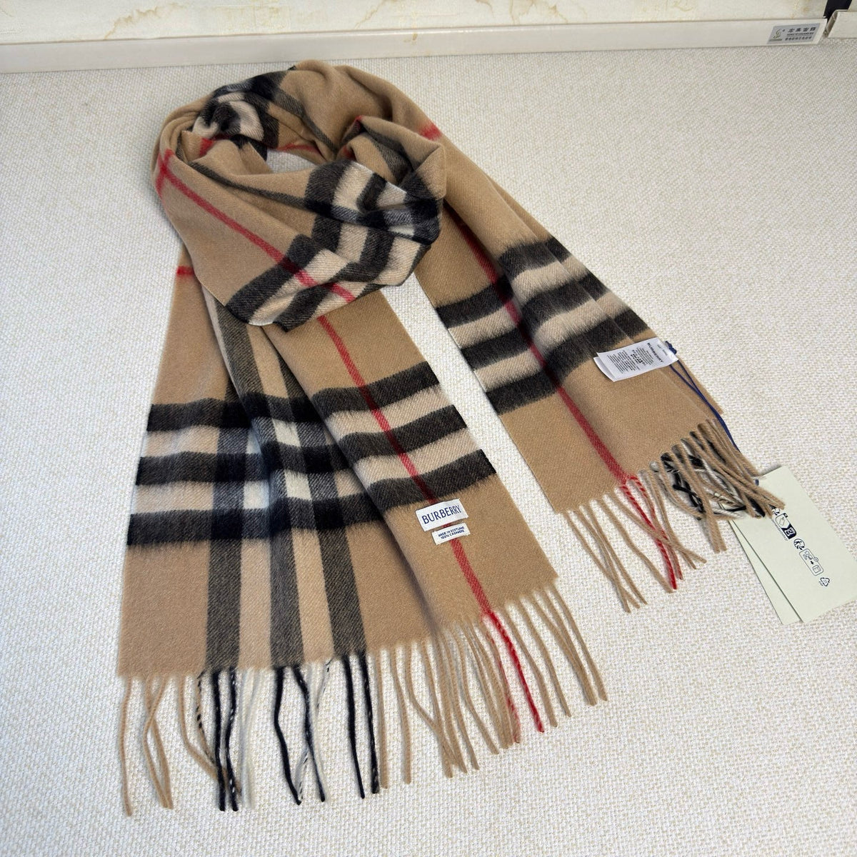 BBR Long Scarf 170CM Tan Cashmere 150390