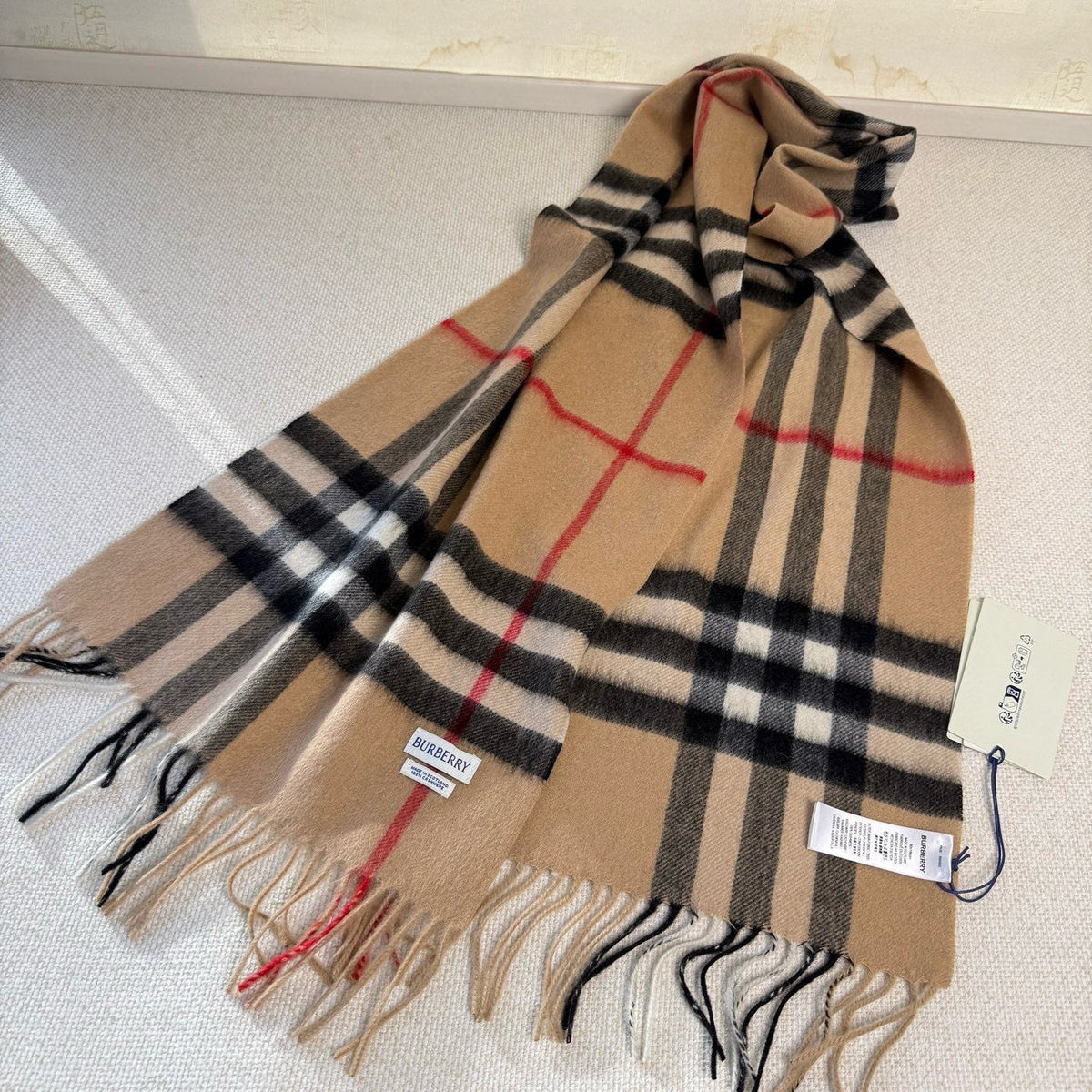 BBR Long Scarf 170CM Tan Cashmere 150390