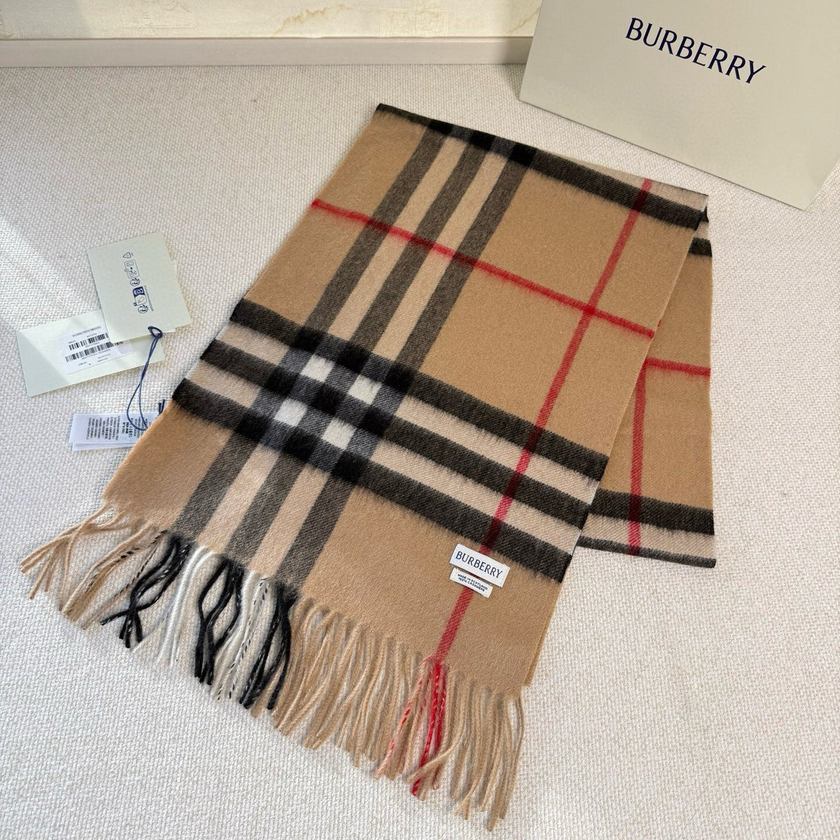 BBR Long Scarf 170CM Tan Cashmere 150390