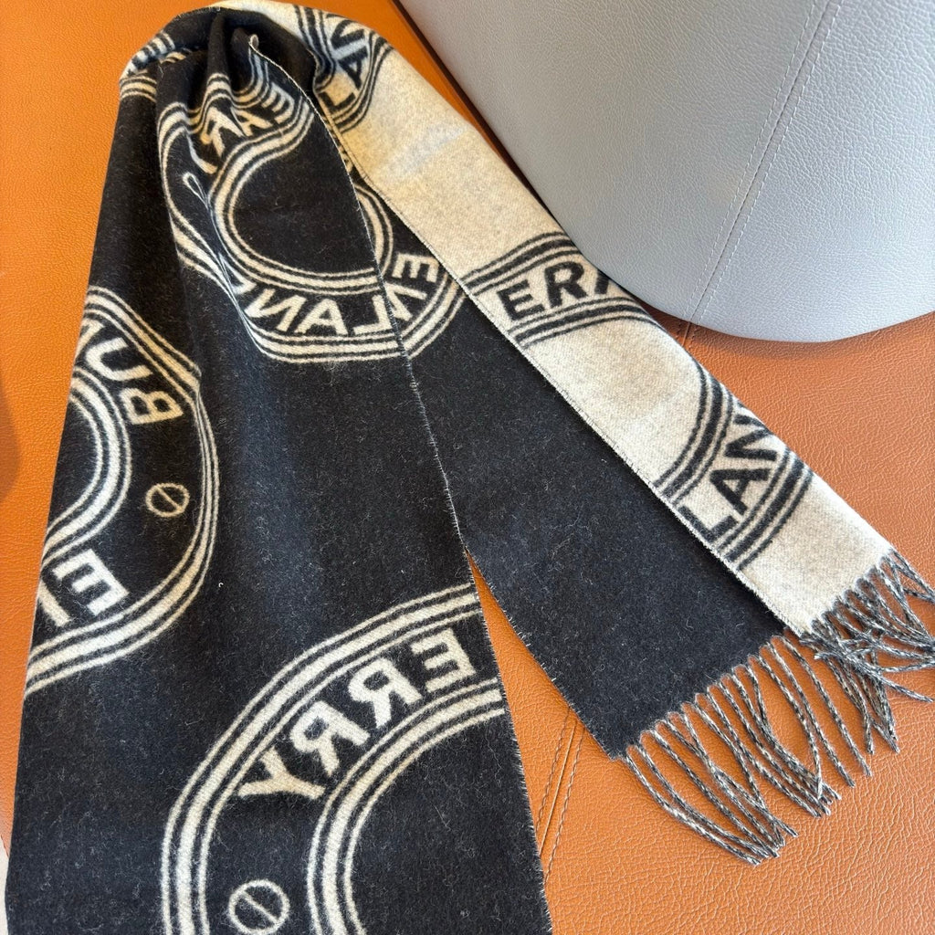 BBR Long Scarf 170CM Black Calico Cashmere 150404