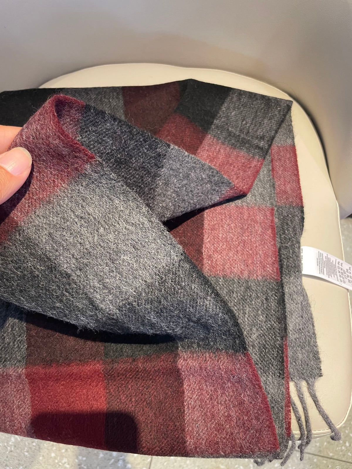 BBR Long Scarf 30*180cm Black Burgundy Cashmere168154