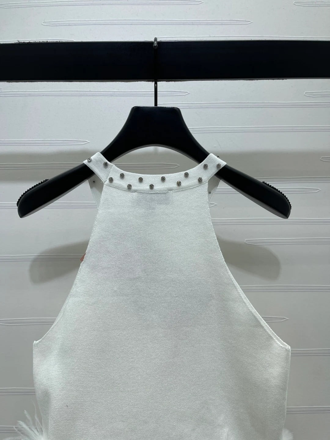 Miumiu 2026 Rhinestone Knit Vest Wool Cashmere 356496