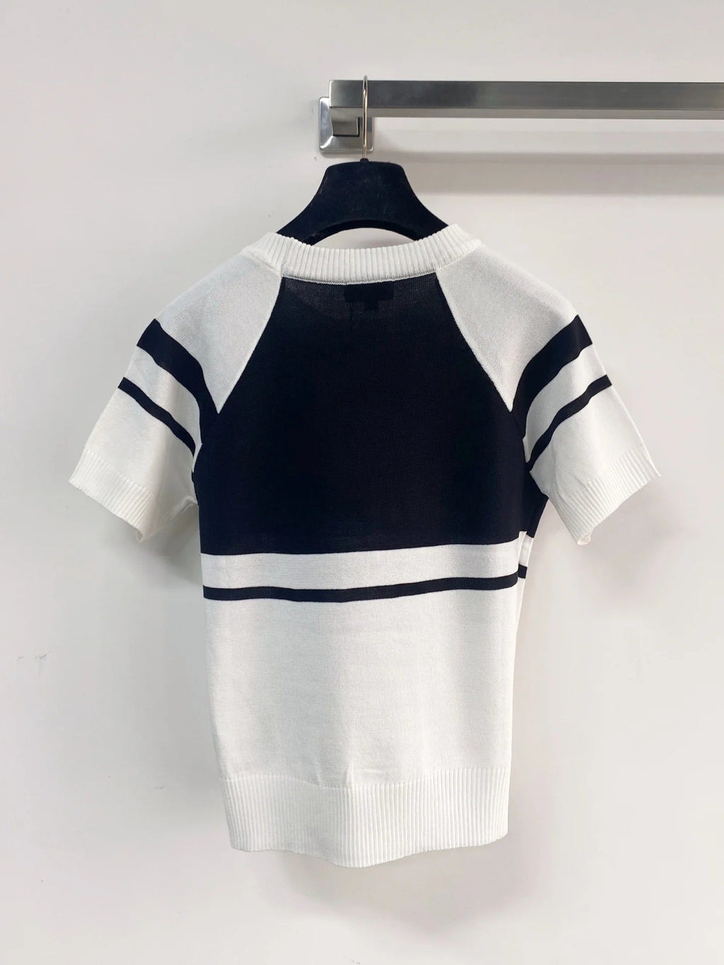 Chanel 2026 Short-Sleeve Shirt Pink Black White Wool Cashmere