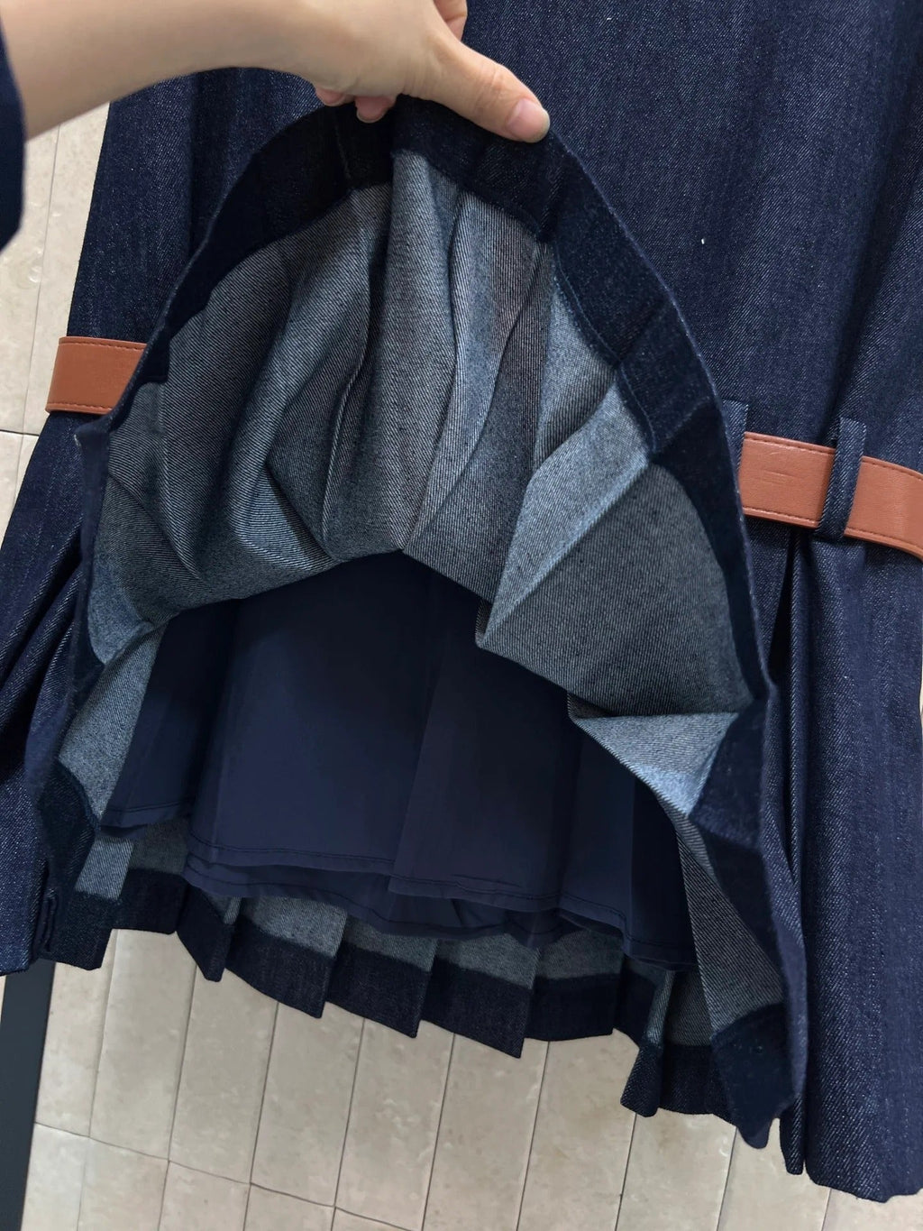 Miumiu 2026 Denim Sleeveless Dress Dark Blue Cotton 357003