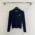 PRADA 25S LONG-SLEEVE KNITTED POLO SHIRT 296