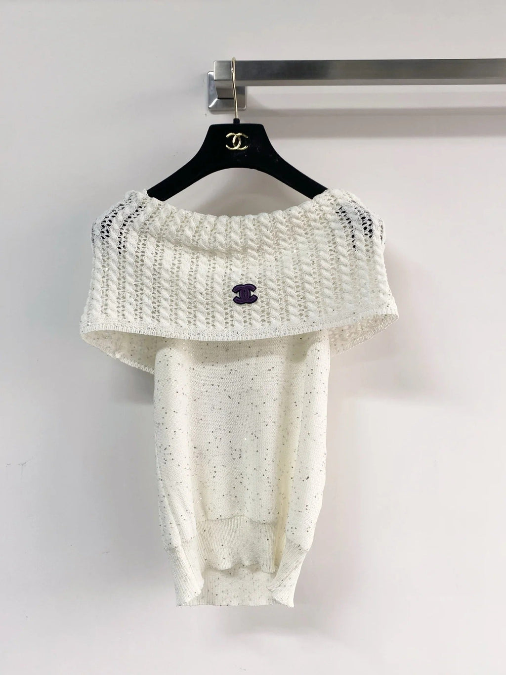 Chanel 2026 Off-the-shoulder Knitted Top Wool Cashmere
