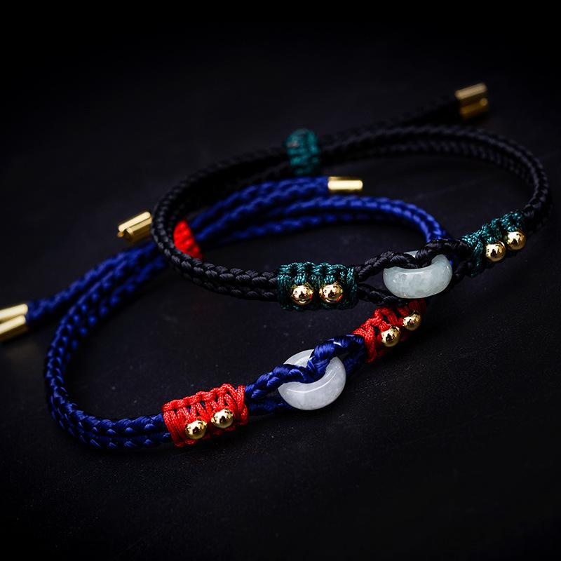 Jade Knot Bracelet-Blue String