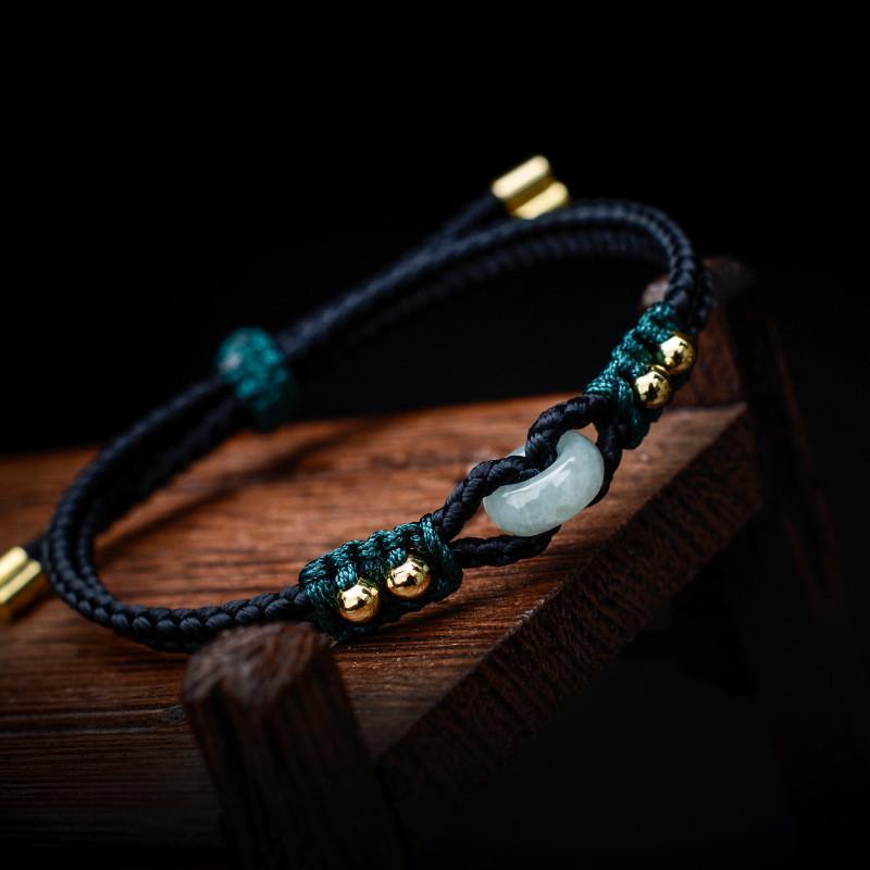 Jade Knot Bracelet-Blue String