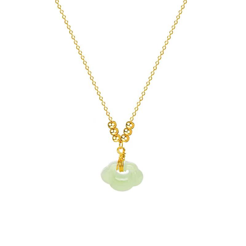 Jade Ru Yi Pendant Silver Necklace
