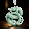 Prosperous Ascent Jade Dragon Pendant