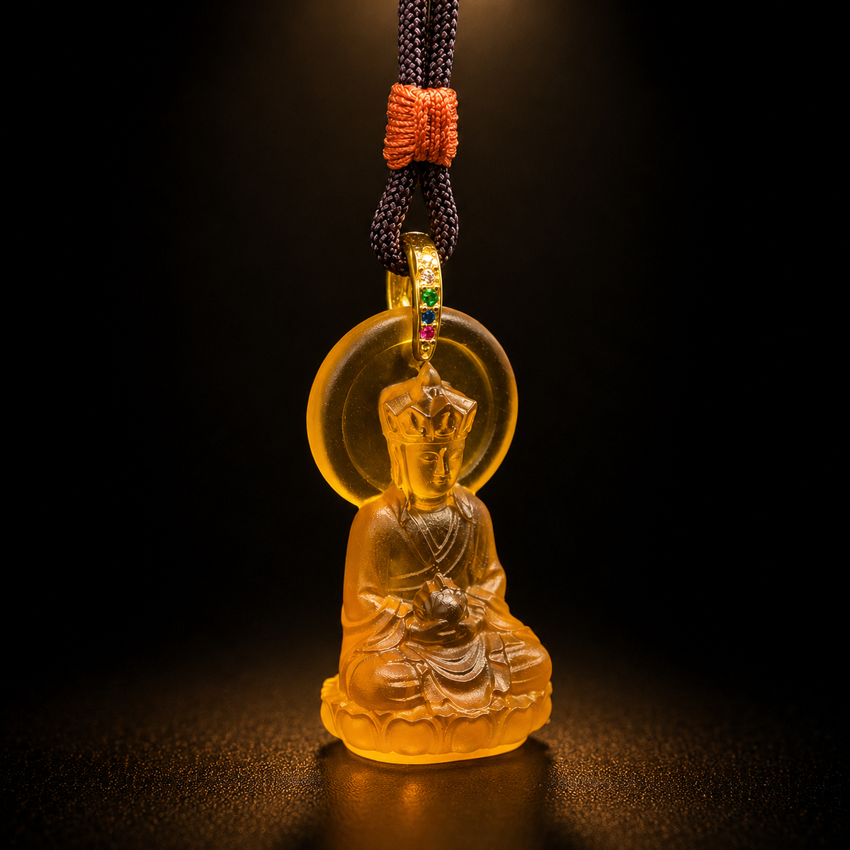 Ksitigarbha Glaze Pendant¨CCompassion. Protection & Steadfast Guidance