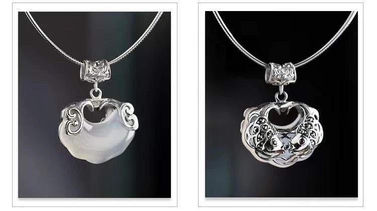 Koi Fish Jade Pendant-925 Silver