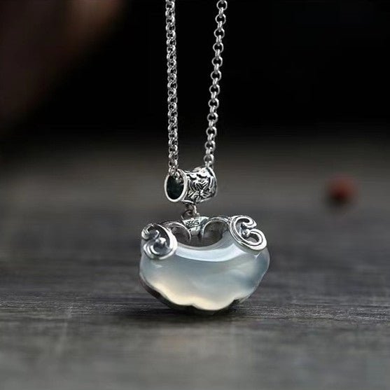 Koi Fish Jade Pendant-925 Silver