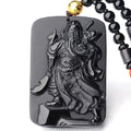 Kwan Kung Black Obsidian Wealth Pendant