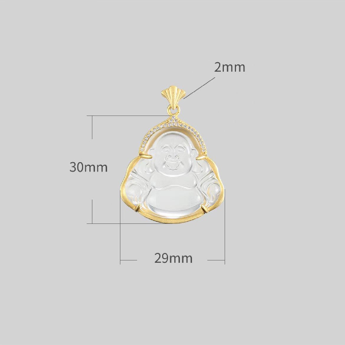 Laughing Buddha White Crystal Necklace
