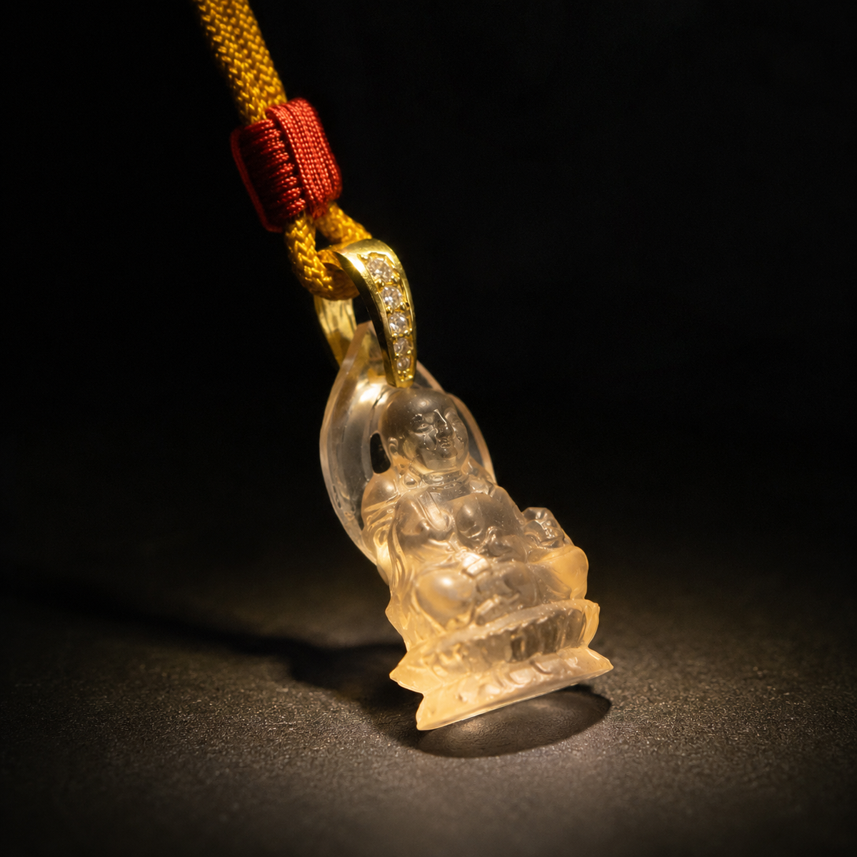 Laughing Buddha Liuli Pendant-Joy Abundance & Contentment
