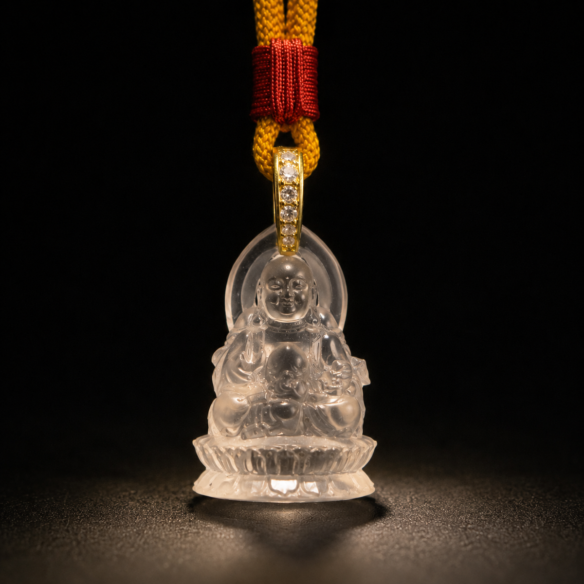 Laughing Buddha Liuli Pendant-Joy Abundance & Contentment