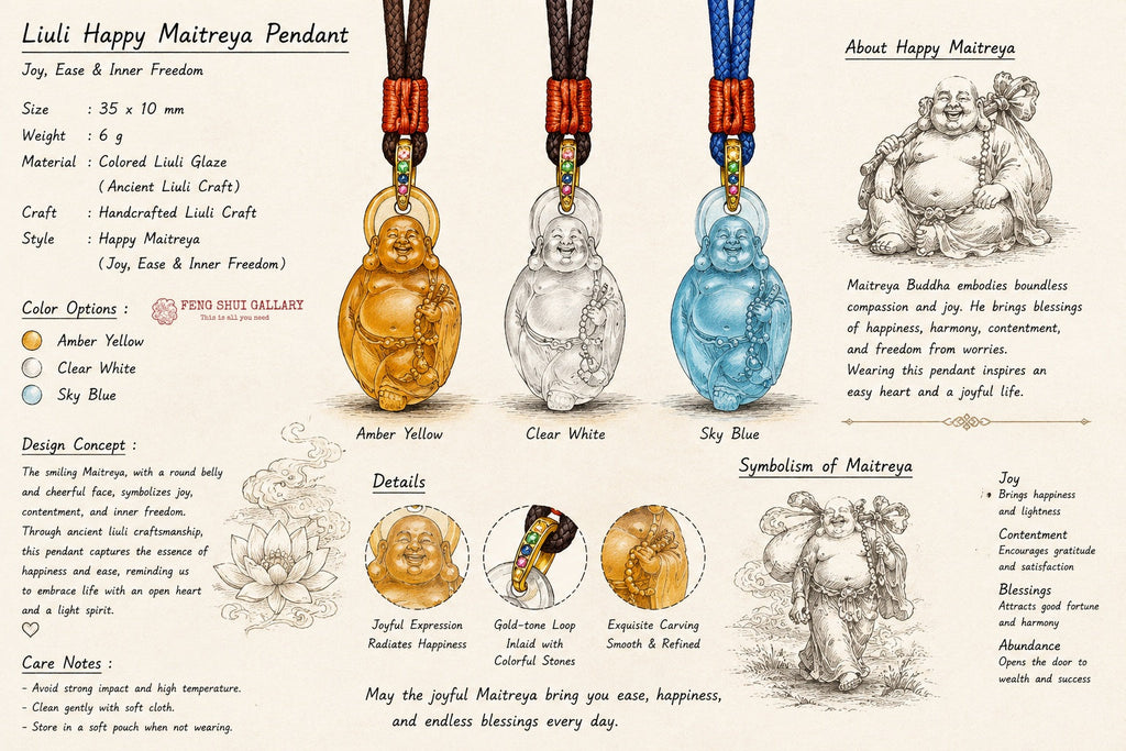 Maitreya Liuli Pendant-Joy Contentment & Inner Abundance