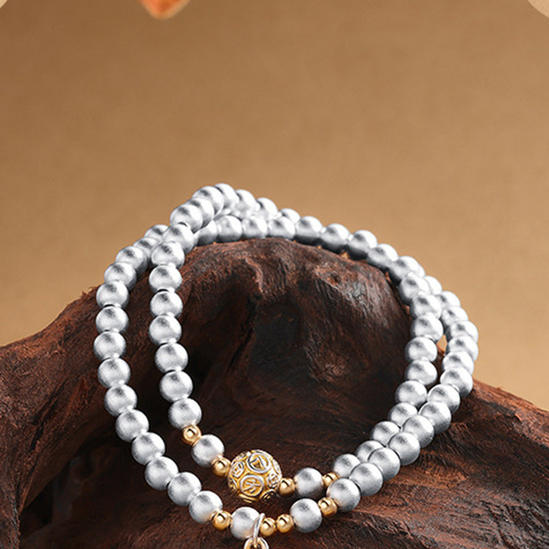 999 Fine Silver Lion Dance Double-Wrap Bracelet-Courage in Motion